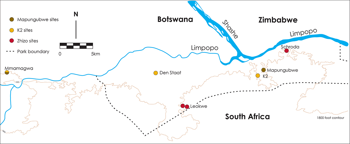 Location of the Mapungubwe Park and important sites OCCUPATION OF THE - photo 2
