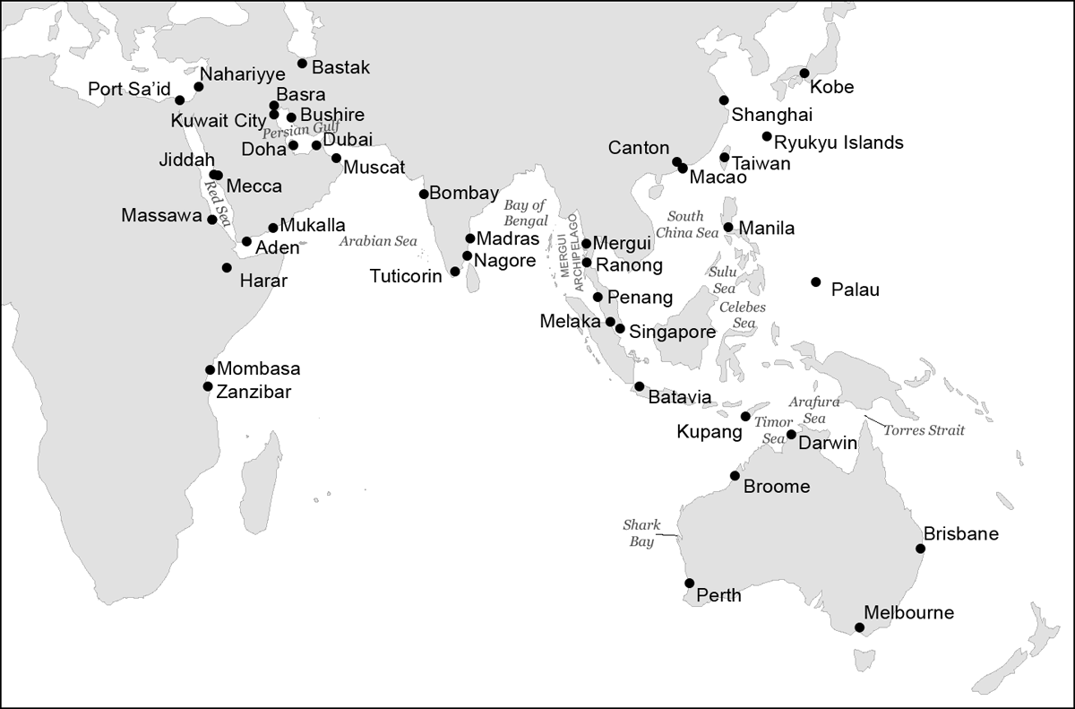 Map I1 Pearling sites across the Indian Ocean discussed in the book Map by - photo 3