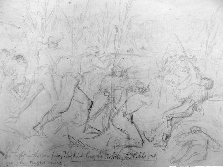 Edwin Forbes sketch the Fight in the Cornfield Though likely depicting no - photo 10