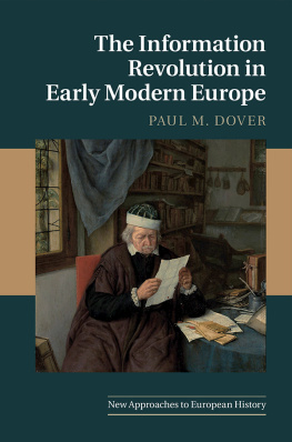 Dover New Approaches to European History: The Information Revolution in Early Modern Europe