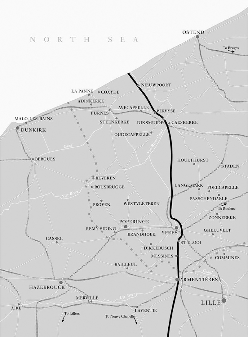 Map 1 The Ypres Front Map 2 Locations of Casualty Clearing Stations - photo 3