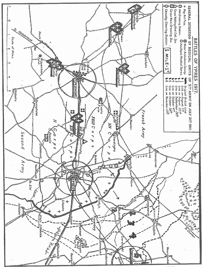 Map 2 Locations of Casualty Clearing Stations behind the Ypres Salient - photo 4