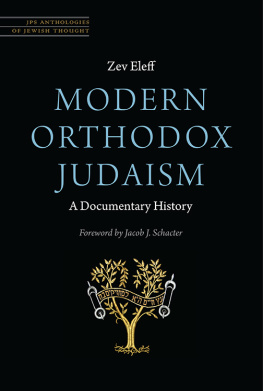 Zev Eleff Modern Orthodox Judaism: A Documentary History