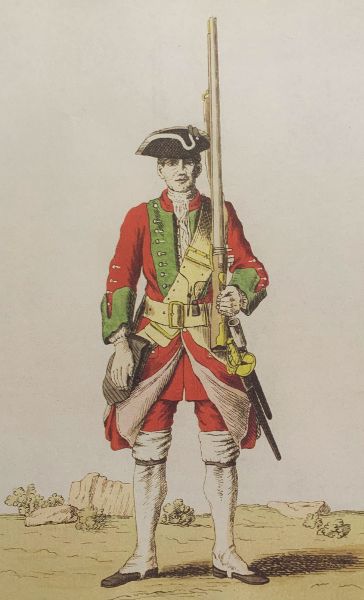 Soldier wearing the uniform of Goochs 43rd Regiment of Foot from the 1742 - photo 2