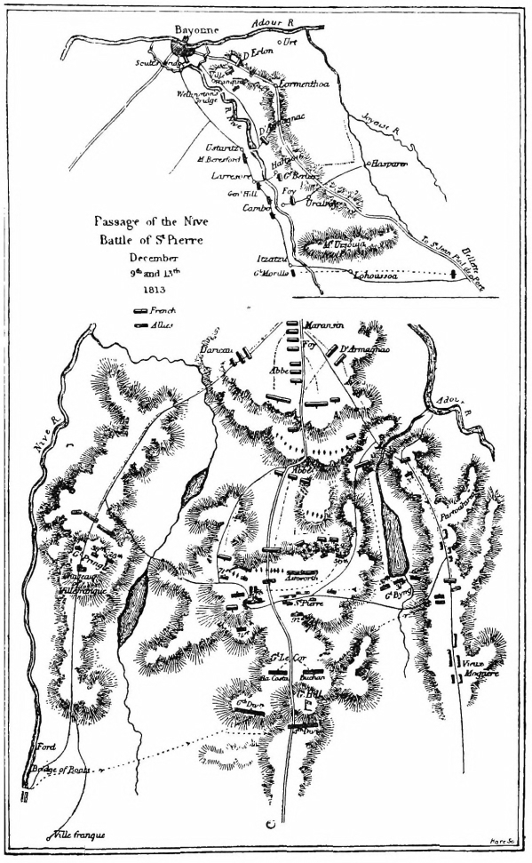 PLAN OF THE PASSAGE OF THE NIVE BATTLE OF ST PIERRE MAP OF SPAIN AND - photo 21