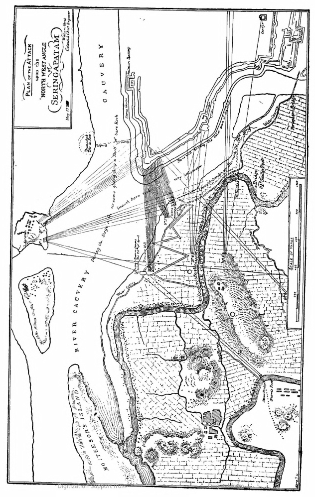 PLAN OF THE ATTACK UPON THE NORTH WEST ANGLE OF SERINGAPATAM LORD HARRIS - photo 5