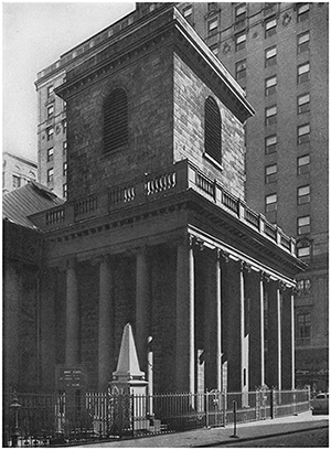 FIGURE 1 The tower at the west end of Kings Chapel Boston showing Peter - photo 1