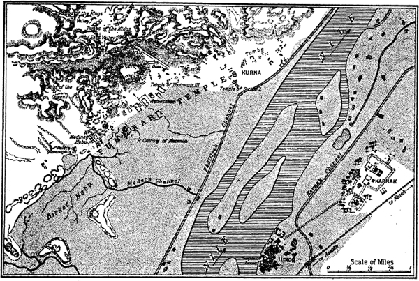 SKETCH-MAP OF THE LUXOR AND KARNAK DISTRICT II LUXOR FERRY View from left - photo 8