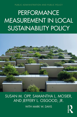 Susan M. Opp Performance Measurement in Local Sustainability Policy