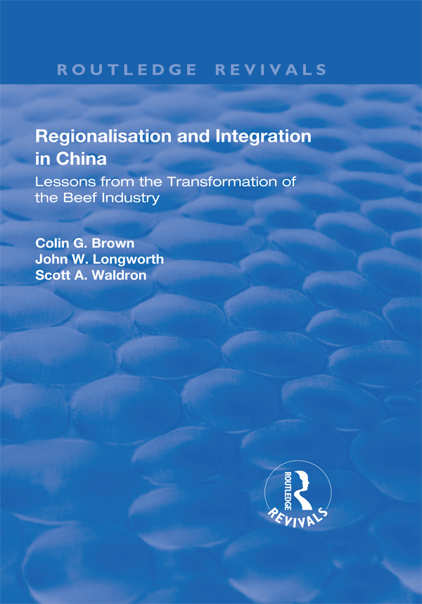 Regionalisation and Integration in China Dedicated to Sarah and Elliot Sam - photo 1