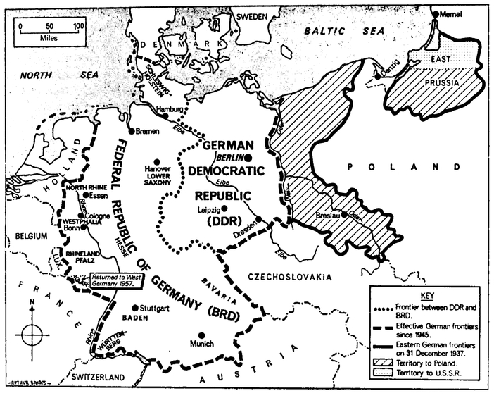 Map of Germany showing the Lnder with the old frontier of 1949-90 - photo 3