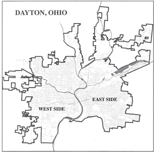 Map of City of Dayton West Side-East Side Authors Note THE STORY Blood in - photo 2