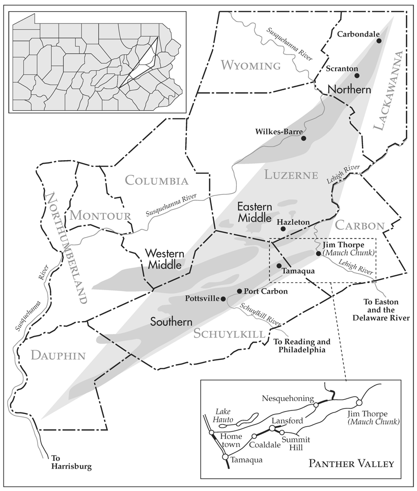 Pennsylvania anthracite region 2004 with coal fields shaded Adapted - photo 2