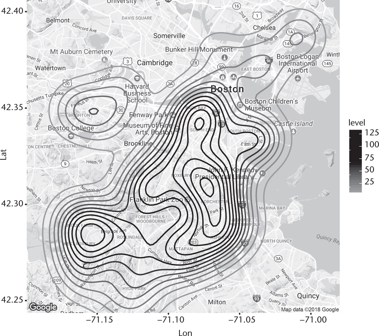 FIGURE I1 Density of tree emergencies reported via Bostons 311 system in the - photo 4