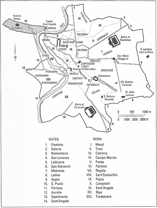 Map 1 Rome in the fourteenth century showing gates rioni and major - photo 2