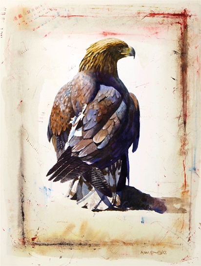 Golden Eagle 2019 watercolour 14 x 105 inches Inside of me there are two - photo 3