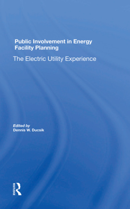 Dennis W Ducsik Public Involvement in Energy Facility Planning: The Electric Utility Experience