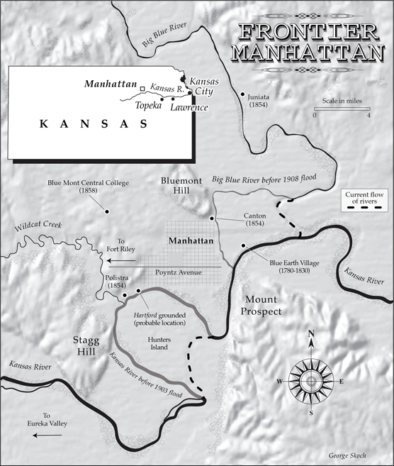 Map by George Skoch FRONTIER MANHATTAN YANKEE SETTLEMENT TO KANSAS TOWN - photo 2