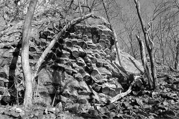 A spectacular rock formation composed of hexagonal columnar basalt near Compton - photo 6