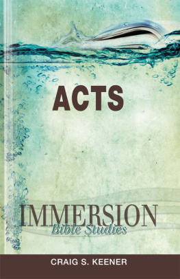Keener - Immersion Bible Studies: Acts
