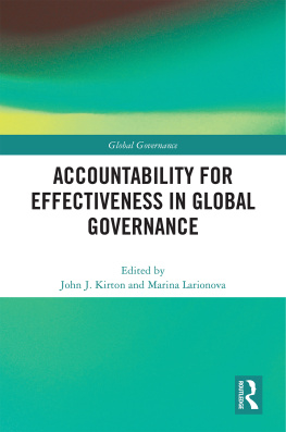 John J. Kirton - Accountability for Effectiveness in Global Summit Governance