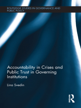 Lina Svedin Accountability in Crises and Public Trust in Governing Institutions