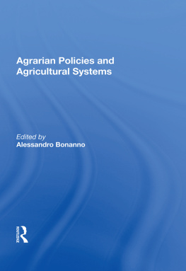 Alessandro Bonanno - Agrarian Policies and Agricultural Systems