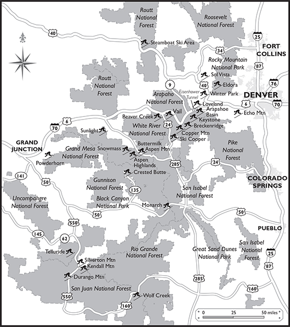 Colorado Ski Resorts Map by Gerry Krieg introduction In the frigid early - photo 2