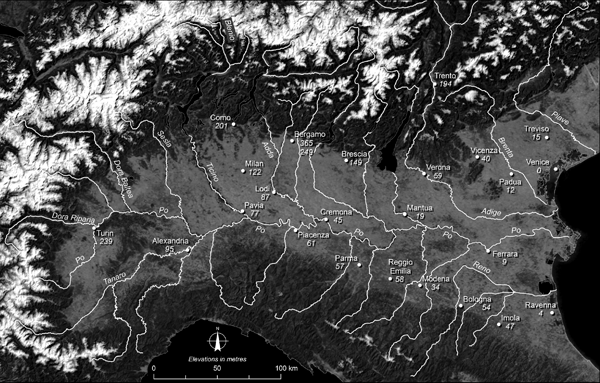 Figure 2 Map superimposed on the NASA satellite image showing rivers that flow - photo 3