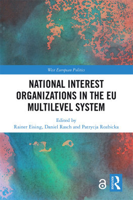 Rainer Eising - National Interest Organizations in the Eu Multilevel System