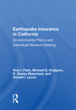 Risa I. Palm - Earthquake Insurance in California: Environmental Policy and Individual Decision-Making