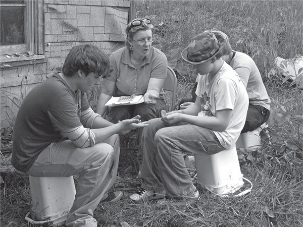 Archaeologist Jeannine Kreinbrink with students at the summer field study on - photo 4