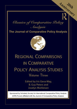 Iris Geva-May Regional Comparisons in Comparative Policy Analysis Studies: Volume Three