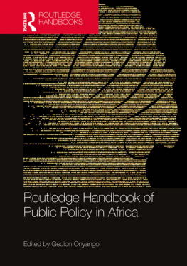 Gedion Onyango Routledge Handbook of Public Policy in Africa