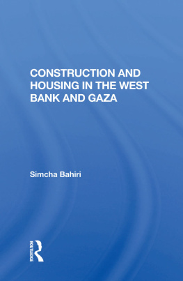 Simcha Bahiri - Construction and Housing in the West Bank and Gaza