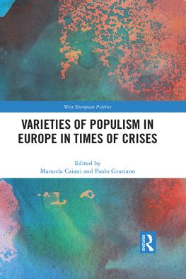 Manuela Caiani - Special Issue: Varieties of Populism in Europe in Times of Crises