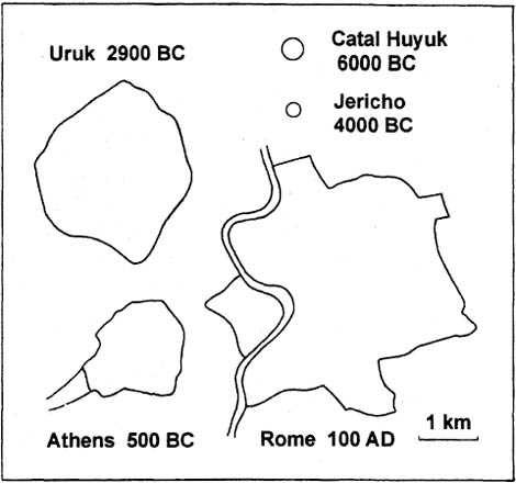 Figure 13 Plans showing the city walls of Uruk Athens and Rome compared - photo 6