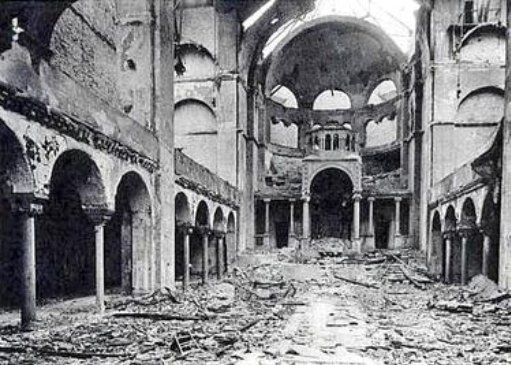 Picture of damage done to the Fasanenstrasse Synagogue in Berlin About - photo 1