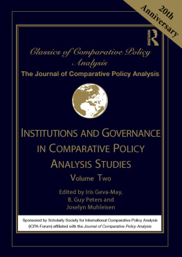 Iris Geva-May Institutions and Governance in Comparative Policy Analysis Studies: Volume Two