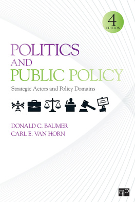 Carl E. van Horn Politics and Public Policy