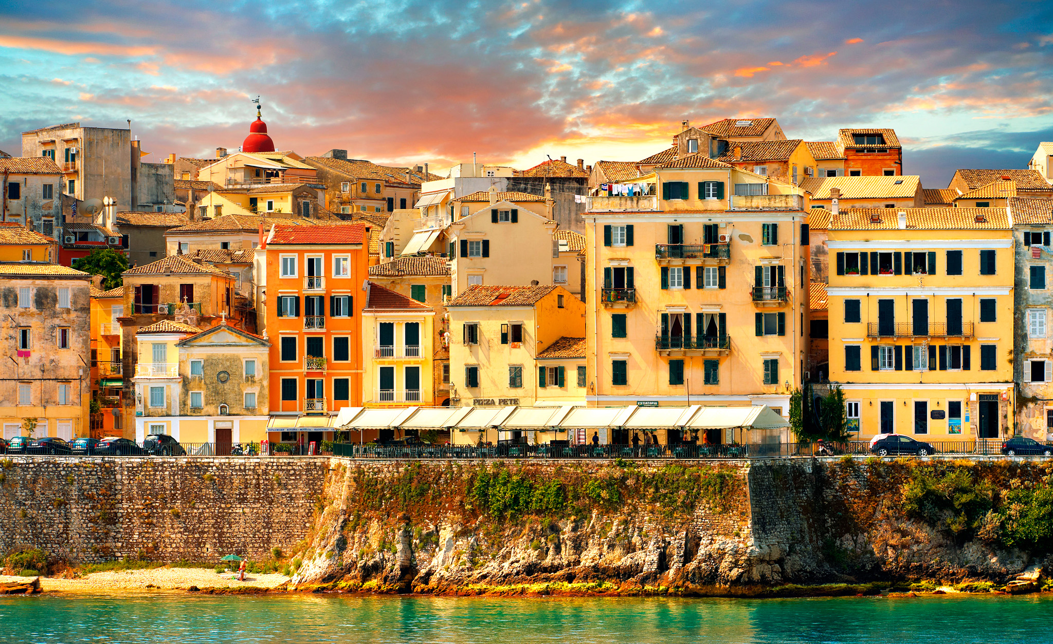 Sunset over the Venetian-style harbourfront in Corfu Old Town Top 10 Corfu - photo 8