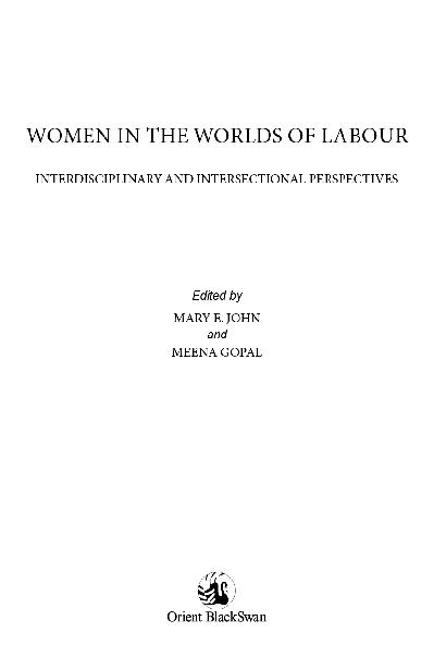 Women in the Worlds of Labour Interdisciplinary and Intersectional - photo 1