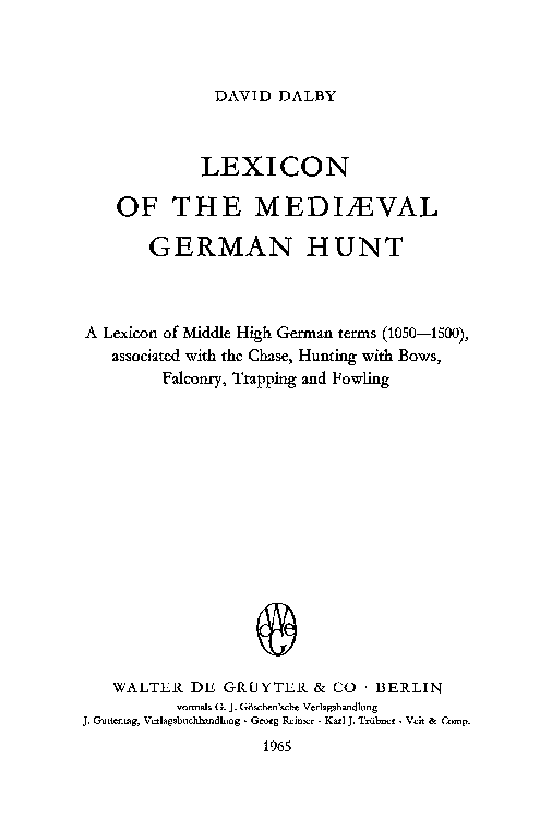 Lexicon of the Mediaeval German Hunt - photo 4