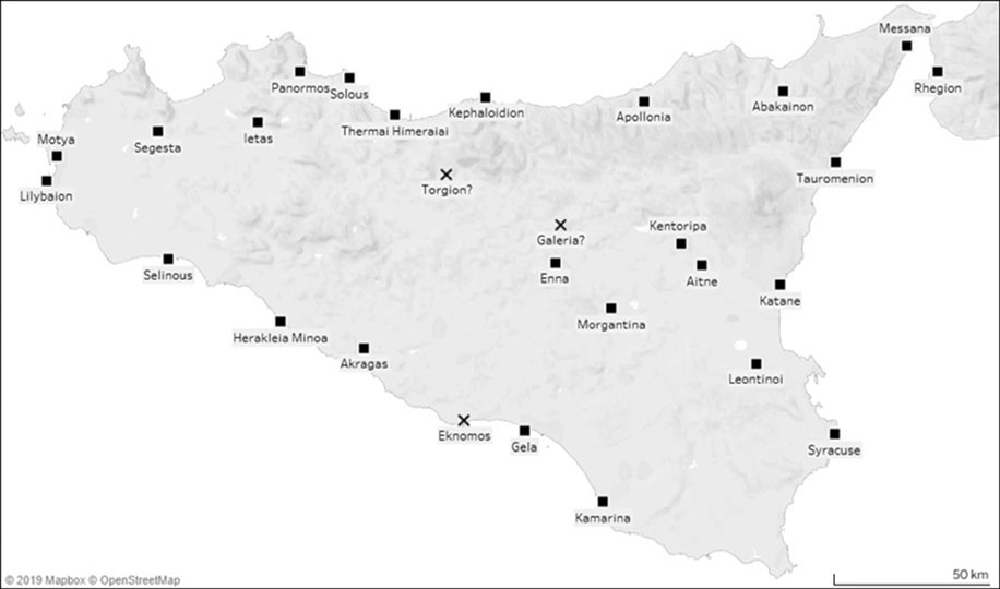 Map 1 Sicily in the time of Agathokles made using Tableau Public Map data - photo 3