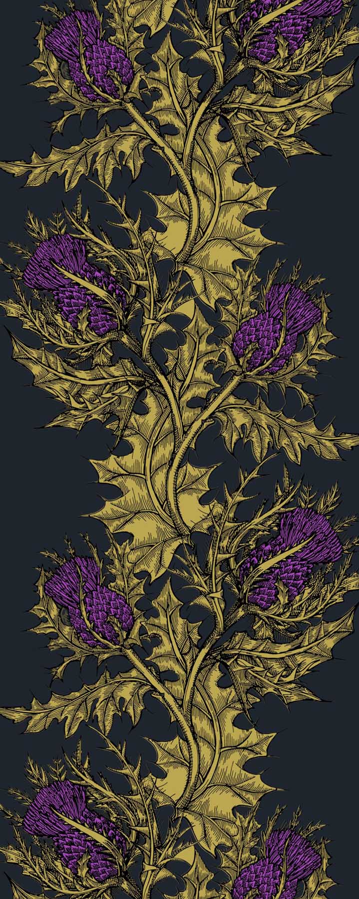 Grand Thistle Timorous Beasties With mechanization wallpaper and textiles - photo 5