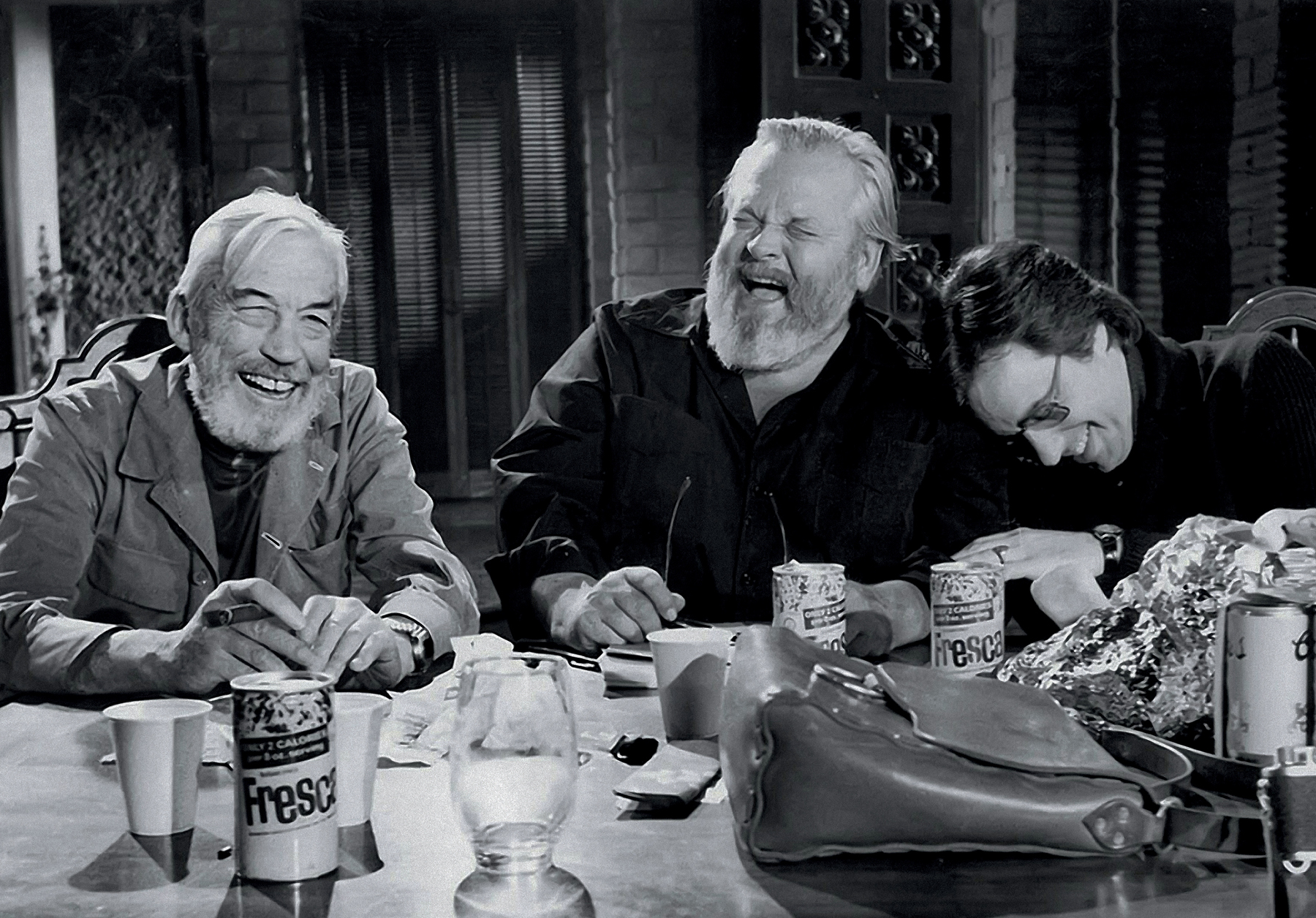 John Huston Orson Welles and Peter Bogdanovich on the set of The Other Side - photo 4