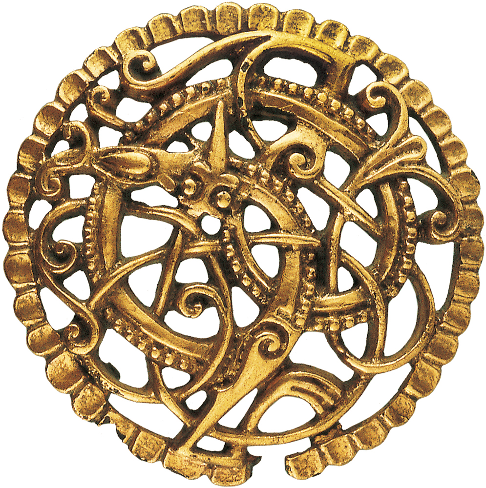 Openwork disc brooch of gilt bronze D 39 cm1 in from Pitney churchyard - photo 3