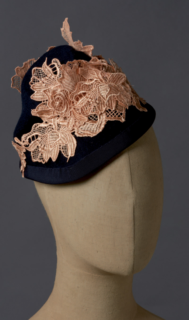 A midnight navy felt hat worn at an angle with a tapered crown and a luxurious - photo 7