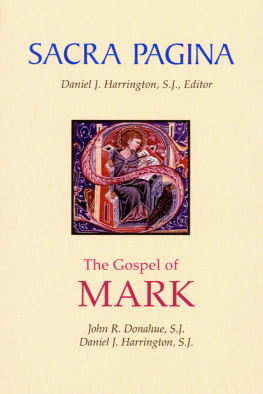 John R. Donahue - Sacra Pagina: The Gospel of Mark