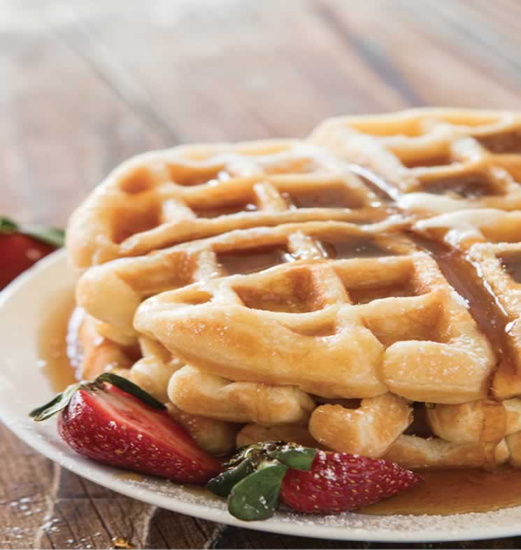 Apple-Bacon Cheddar Waffles with Apple Butter Syrup We love recipes that - photo 5